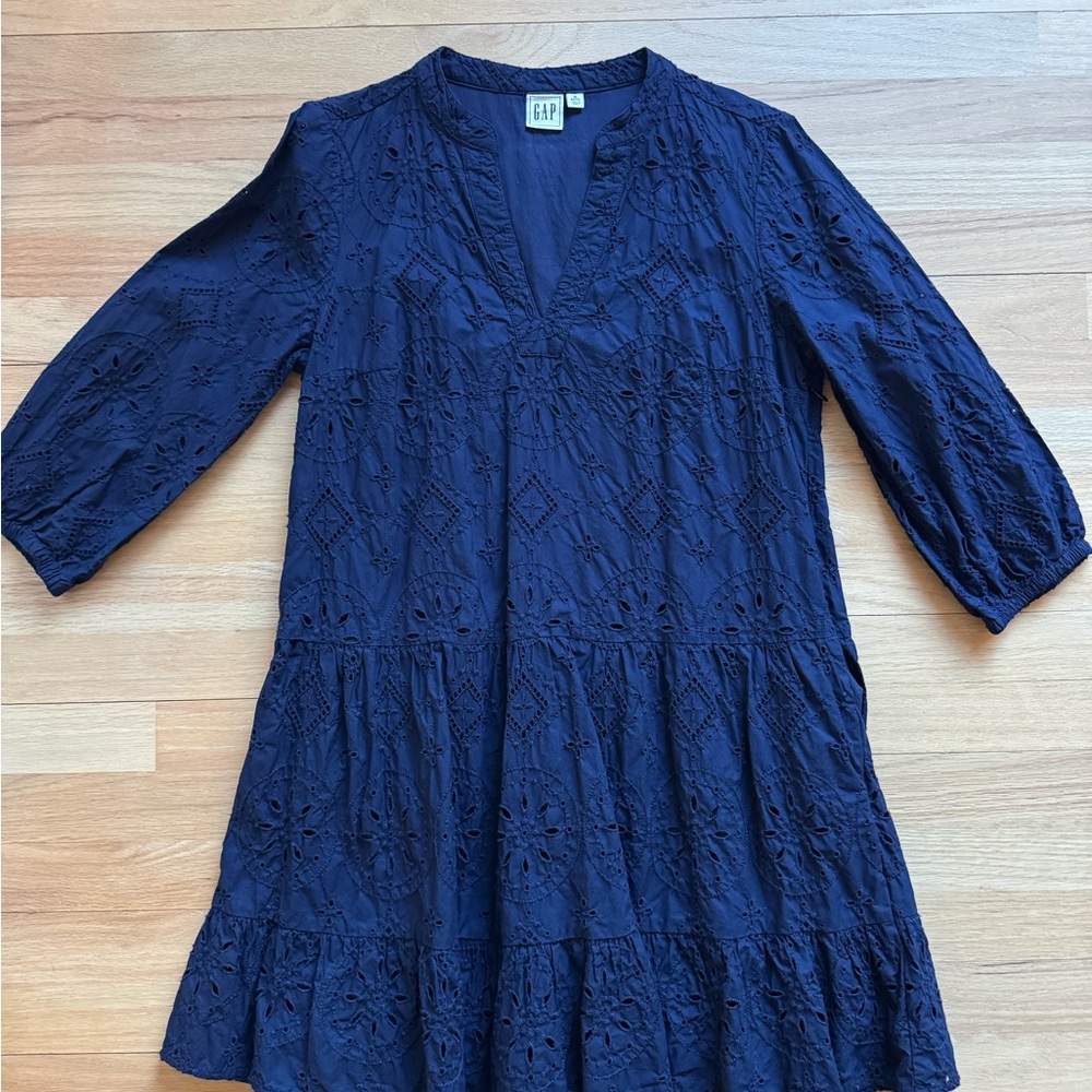 Gap Navy Blue Eyelet Dress